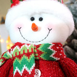 Maxbell Christmas Decoration Plush Figurine Telescopic Legs for Party Desktop Window Snowman