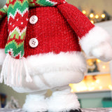 Maxbell Christmas Decoration Plush Figurine Telescopic Legs for Party Desktop Window Snowman