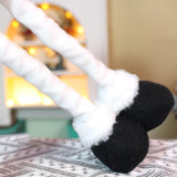 Maxbell Christmas Decoration Plush Figurine Telescopic Legs for Party Desktop Window Snowman