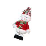 Maxbell Christmas Decoration Plush Figurine Telescopic Legs for Party Desktop Window Snowman