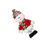 Maxbell Christmas Decoration Plush Figurine Telescopic Legs for Party Desktop Window Snowman