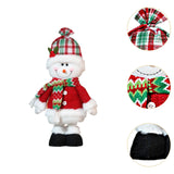 Maxbell Christmas Decoration Plush Figurine Telescopic Legs for Party Desktop Window Snowman