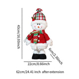 Maxbell Christmas Decoration Plush Figurine Telescopic Legs for Party Desktop Window Snowman