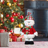 Maxbell Christmas Decoration Plush Figurine Telescopic Legs for Party Desktop Window Snowman