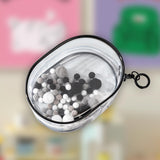 Maxbell Clear Figure Display Bag for Figures Collectibles Doll Collectors Plush Doll Bag with Keychain Black