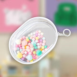 Maxbell Clear Figure Display Bag for Figures Collectibles Doll Collectors Plush Doll Bag with Keychain White