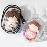 Maxbell Clear Figure Display Bag for Figures Collectibles Doll Collectors Plush Doll Bag with Keychain Clear