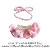 Maxbell Plush Figure Overall Skirt Pretend Play Clothing DIY Dress up for 17cm Dolls Pink
