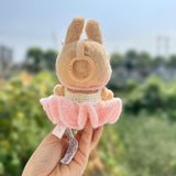 Maxbell Plush Figure Overall Skirt Pretend Play Clothing DIY Dress up for 17cm Dolls Pink