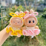 Maxbell Plush Figure Overall Skirt Pretend Play Clothing DIY Dress up for 17cm Dolls Pink