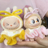 Maxbell Plush Figure Overall Skirt Pretend Play Clothing DIY Dress up for 17cm Dolls Pink