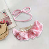 Maxbell Plush Figure Overall Skirt Pretend Play Clothing DIY Dress up for 17cm Dolls Pink