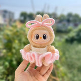 Maxbell Plush Figure Overall Skirt Pretend Play Clothing DIY Dress up for 17cm Dolls Pink