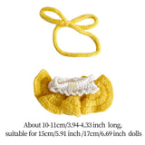 Maxbell Plush Figure Overall Skirt Pretend Play Clothing DIY Dress up for 17cm Dolls yellow