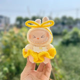 Maxbell Plush Figure Overall Skirt Pretend Play Clothing DIY Dress up for 17cm Dolls yellow