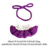 Maxbell Plush Figure Overall Skirt Pretend Play Clothing DIY Dress up for 17cm Dolls violet