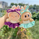 Maxbell Plush Figure Overall Skirt Pretend Play Clothing DIY Dress up for 17cm Dolls violet