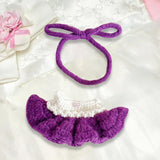 Maxbell Plush Figure Overall Skirt Pretend Play Clothing DIY Dress up for 17cm Dolls violet