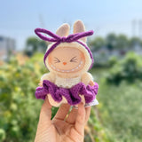Maxbell Plush Figure Overall Skirt Pretend Play Clothing DIY Dress up for 17cm Dolls violet