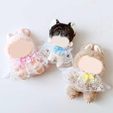 Maxbell Plush Doll Lace Bib Costumes Educational Make Your Own Dolls for 6.69'' Doll yellow