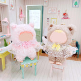 Maxbell Plush Doll Lace Bib Costumes Educational Make Your Own Dolls for 6.69'' Doll yellow