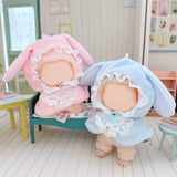 Maxbell Doll Hoodie Cloak Costume for 15cm and 17cm Doll Little Girls Gift Child Toy Pink