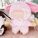 Maxbell Doll Hoodie Cloak Costume for 15cm and 17cm Doll Little Girls Gift Child Toy Pink