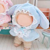 Maxbell Doll Hoodie Cloak Costume for 15cm and 17cm Doll Little Girls Gift Child Toy Blue