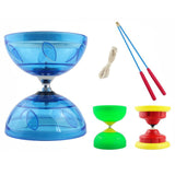 Maxbell Diabolo Toy Lightweight Fitness Easy to Use with Rods for Adults Kids Elderly Blue