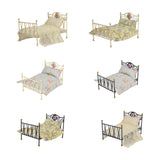 Maxbell 1/6 Dollhouse Bed DIY Scene Accessories Mini Bed for Bedroom Room Decoration A