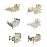 Maxbell 1/6 Dollhouse Bed DIY Scene Accessories Mini Bed for Bedroom Room Decoration A