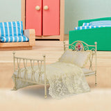 Maxbell 1/6 Dollhouse Bed DIY Scene Accessories Mini Bed for Bedroom Room Decoration A