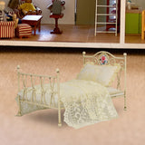 Maxbell 1/6 Dollhouse Bed DIY Scene Accessories Mini Bed for Bedroom Room Decoration A