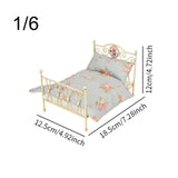 Maxbell 1/6 Dollhouse Bed DIY Scene Accessories Mini Bed for Bedroom Room Decoration C