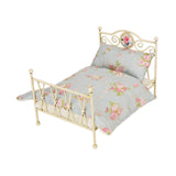 Maxbell 1/6 Dollhouse Bed DIY Scene Accessories Mini Bed for Bedroom Room Decoration C