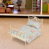 Maxbell 1/6 Dollhouse Bed DIY Scene Accessories Mini Bed for Bedroom Room Decoration C