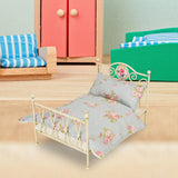 Maxbell 1/6 Dollhouse Bed DIY Scene Accessories Mini Bed for Bedroom Room Decoration C