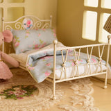 Maxbell 1/6 Dollhouse Bed DIY Scene Accessories Mini Bed for Bedroom Room Decoration C