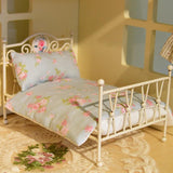 Maxbell 1/6 Dollhouse Bed DIY Scene Accessories Mini Bed for Bedroom Room Decoration C