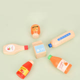 Maxbell 6 Pieces Wooden Drinks Set Small Food Wooden Toys for Kids Children Toddlers