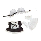 Maxbell Plush Doll Maid Outfit Clothing Photo Props DIY with Headdress for 15cm 17cm Cat ear headband
