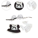 Maxbell Plush Doll Maid Outfit Clothing Photo Props DIY with Headdress for 15cm 17cm Cat ear headband