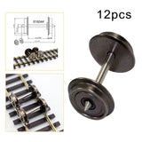 Maxbell 12Pcs Metal Wheels Spare Part Hobby Train Accessory for 1:87 Model Train DIY