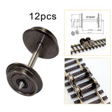 Maxbell 12Pcs Metal Wheels Spare Part Hobby Train Accessory for 1:87 Model Train DIY