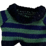 Maxbell Stuffed Animal Doll Knitted Pullover Fashion DIY Clothing Top for 15cm Dolls Green Stripes