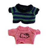 Maxbell Stuffed Animal Doll Knitted Pullover Fashion DIY Clothing Top for 15cm Dolls Green Stripes