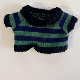 Maxbell Stuffed Animal Doll Knitted Pullover Fashion DIY Clothing Top for 15cm Dolls Green Stripes