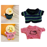 Maxbell Stuffed Animal Doll Knitted Pullover Fashion DIY Clothing Top for 15cm Dolls Green Stripes