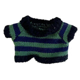 Maxbell Stuffed Animal Doll Knitted Pullover Fashion DIY Clothing Top for 15cm Dolls Green Stripes
