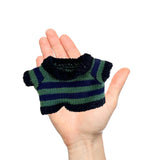Maxbell Stuffed Animal Doll Knitted Pullover Fashion DIY Clothing Top for 15cm Dolls Green Stripes